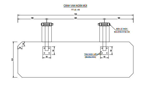 cánh van ngăn mùi hố ga 